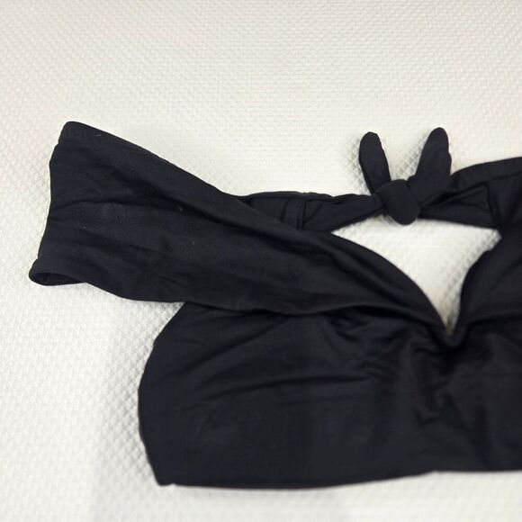 Becca Black Bandeau Bikini Top Womens S Sleeves New - Picture 3 of 6